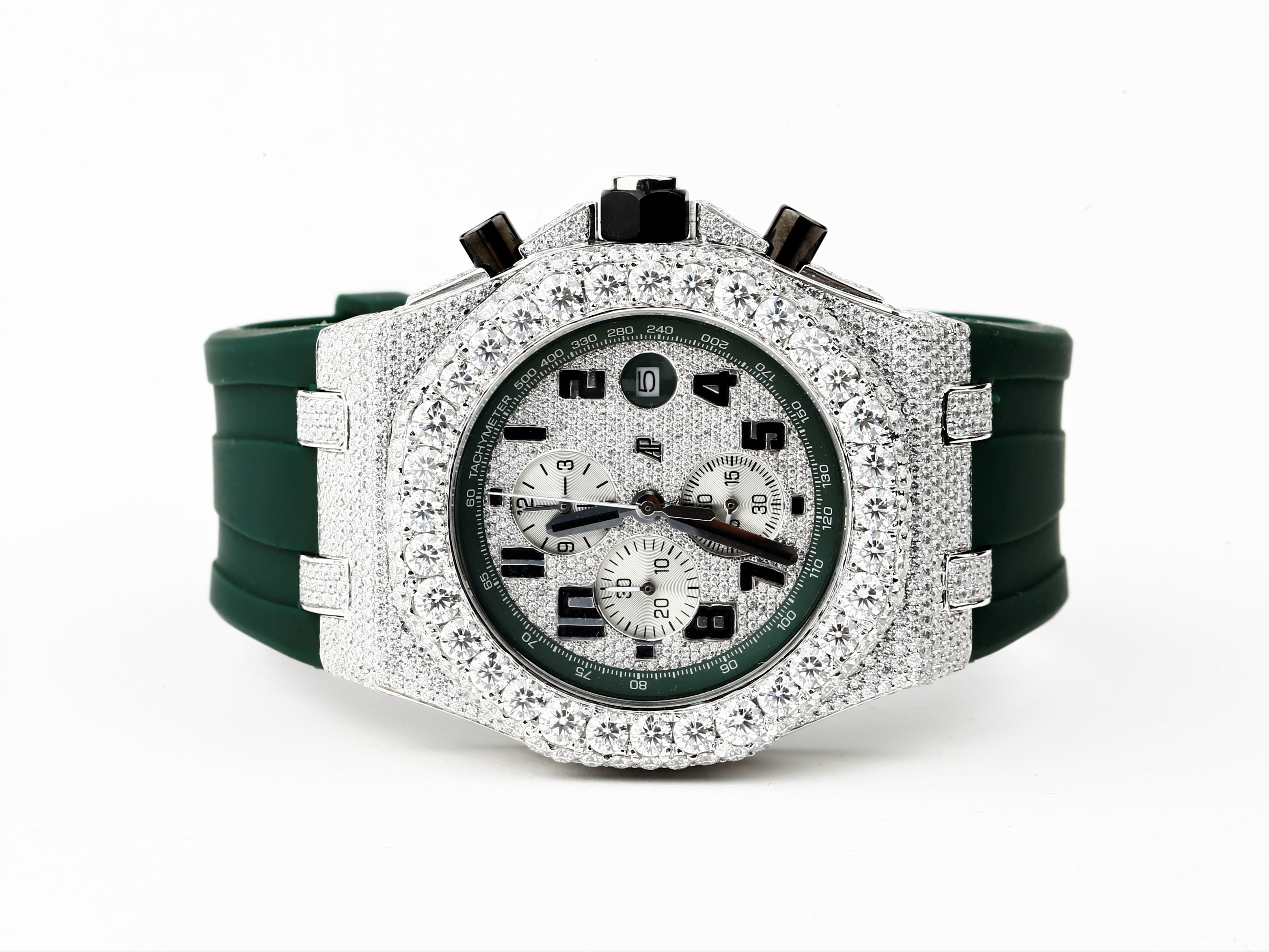 Leather Belt AP Diamond Watches For Men's