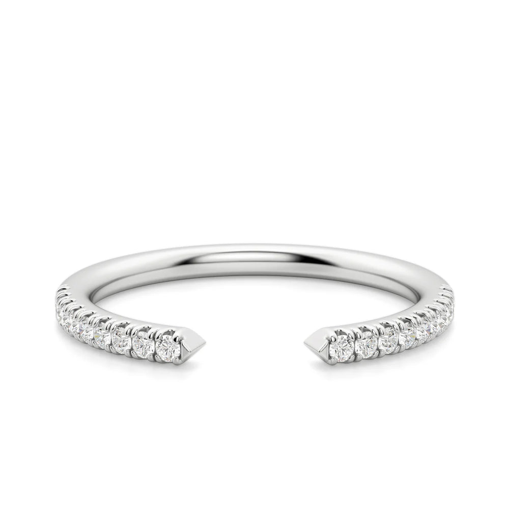 Open Cuff Round Cut Adjustable Wedding Diamond Ring