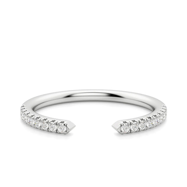 Open Cuff Round Cut Adjustable Wedding Diamond Ring