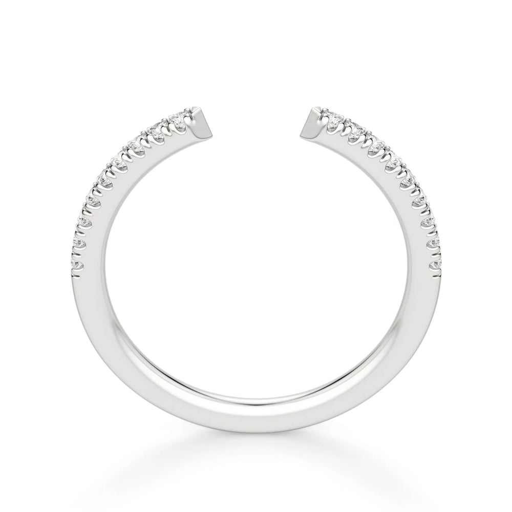 Open Cuff Round Cut Adjustable Wedding Diamond Ring