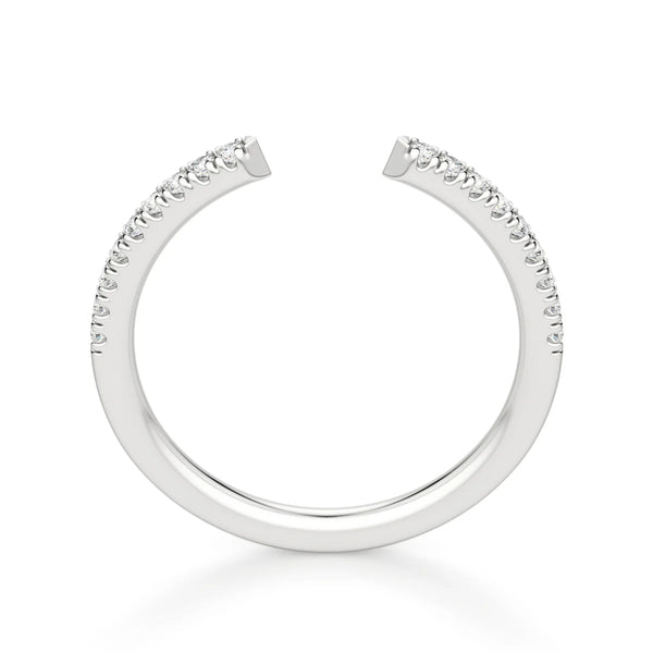 Round Cut Moissanite Open Cuff Wedding Ring