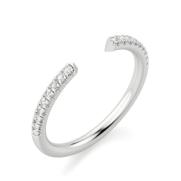 Open Cuff Round Cut Adjustable Wedding Diamond Ring