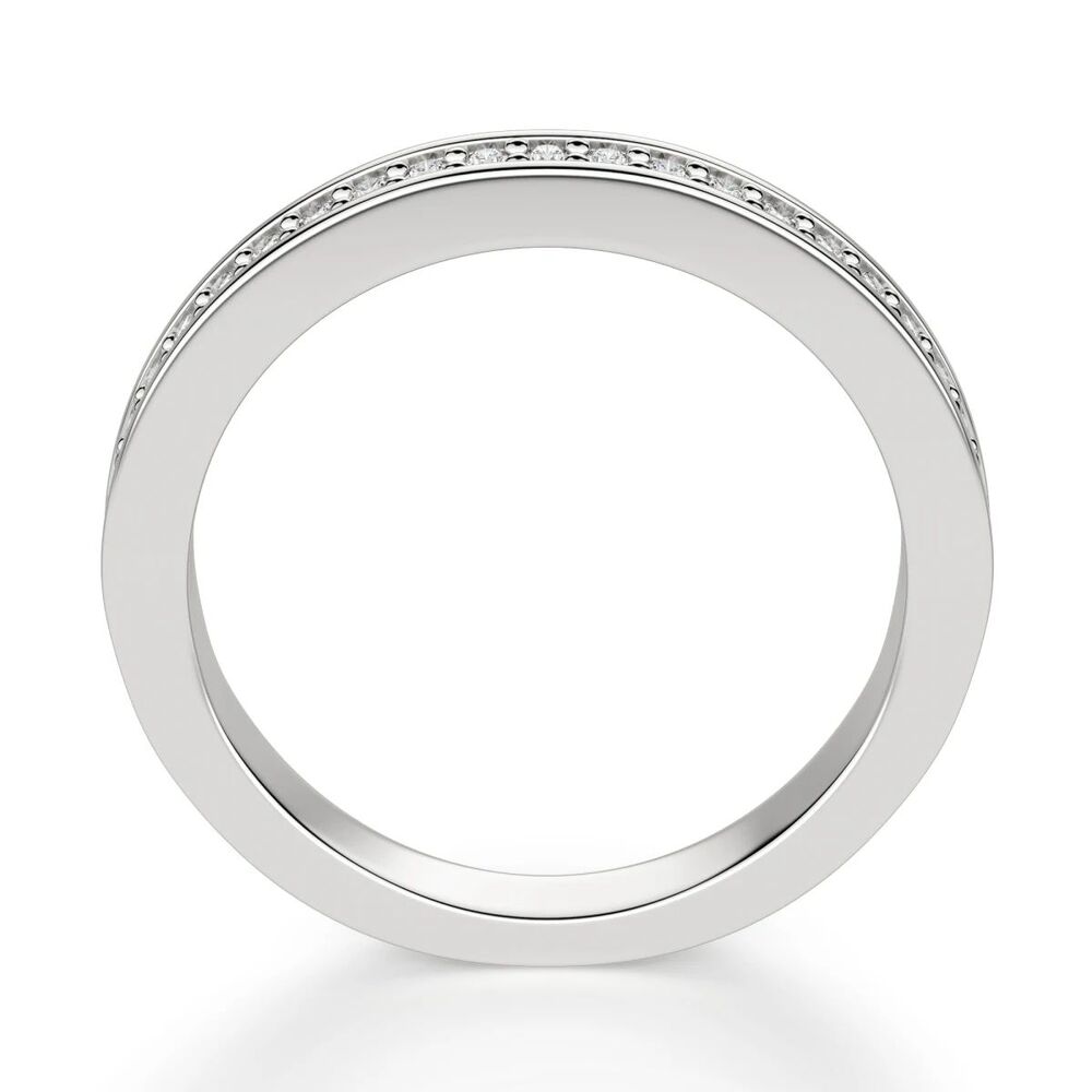Round Cut Moissanite Half Eternity Channel Set Band For Women