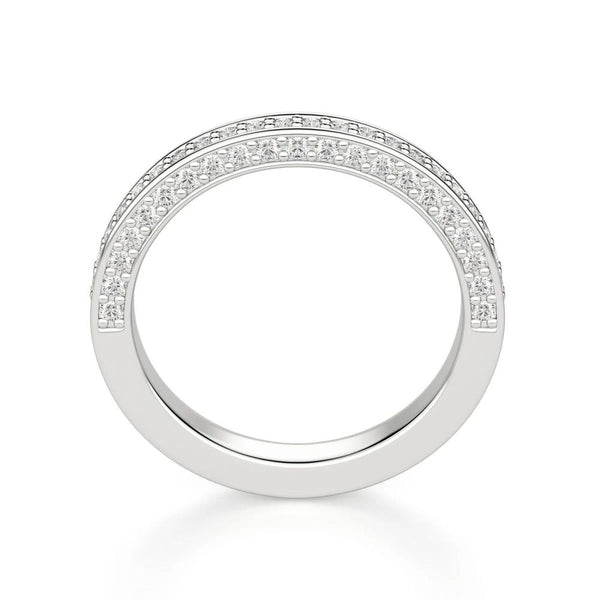 Round Cut Moissanite Half Eternity Wedding Band