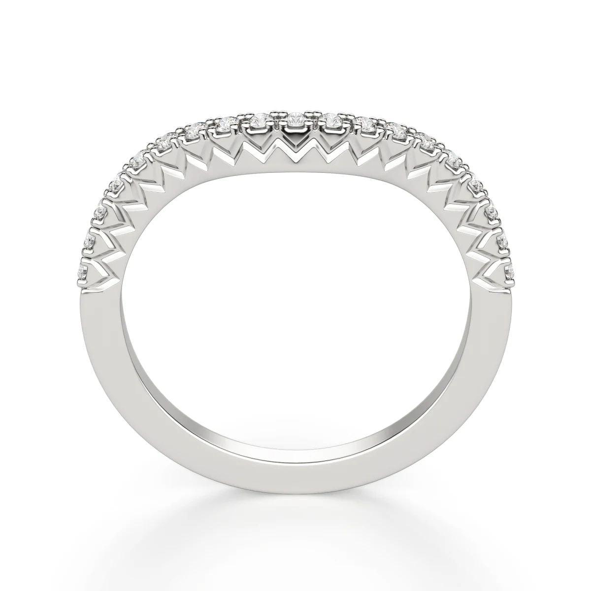 Moissanite Round Cut Curved Band for Her