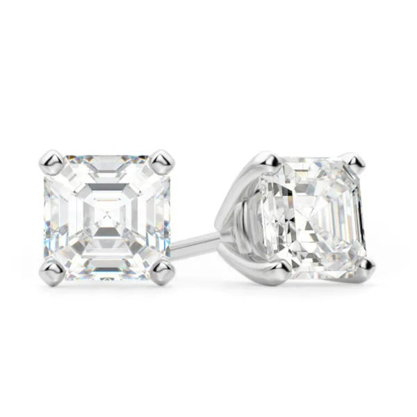 Basket Set Asscher Cut Stud Earrings