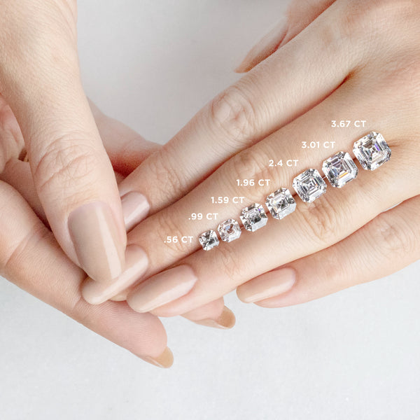 Asscher Cut Knife Edge Pave Set Engagement Ring