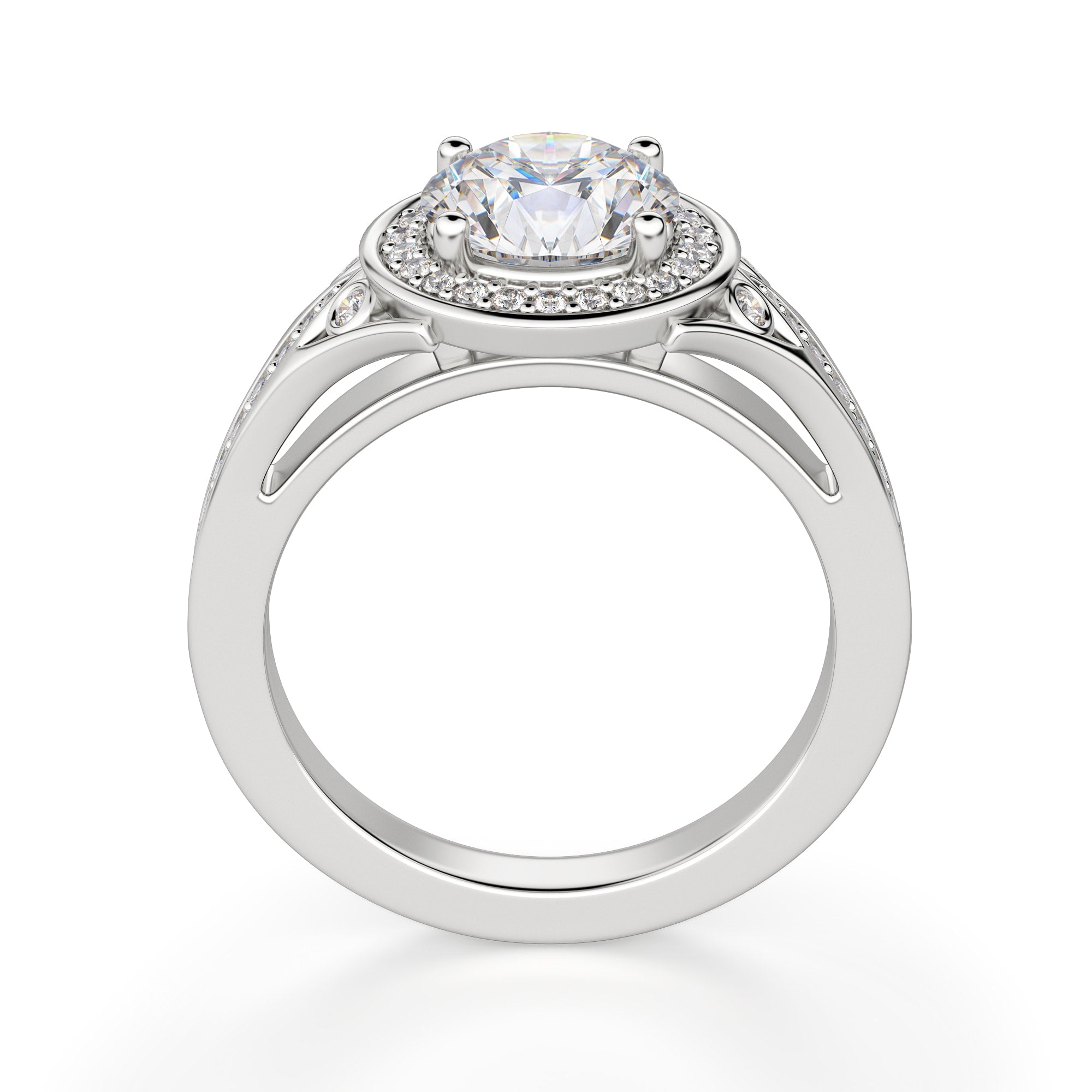 Round Brilliant Cut Moissanite Vintage Engagement Ring