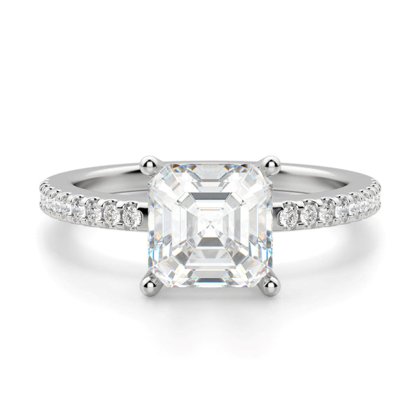 Asscher Cut Basket Set Moissanite Engagement Ring