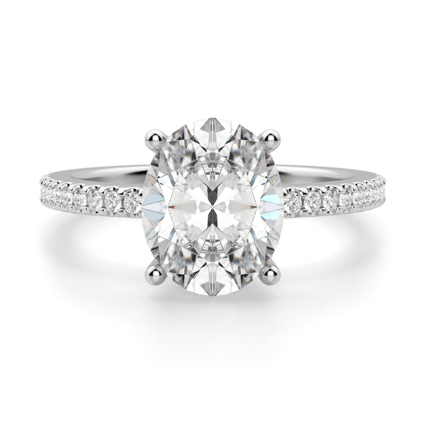 Oval Cut Basket Set Moissanite Engagement Ring