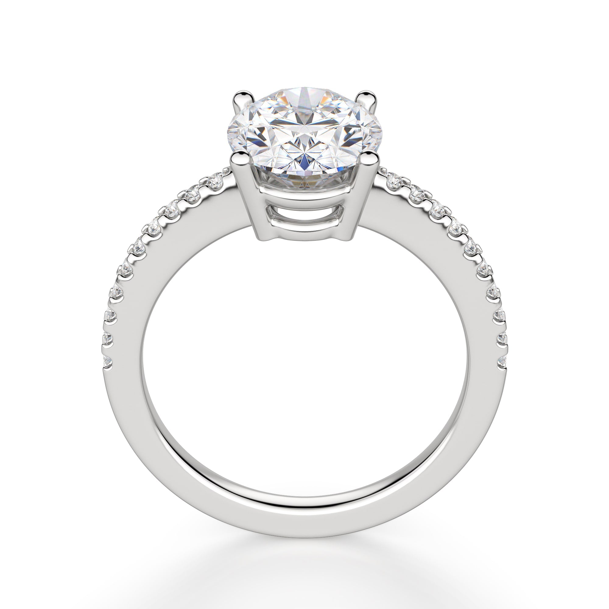 Oval Cut Basket Set Moissanite Engagement Ring