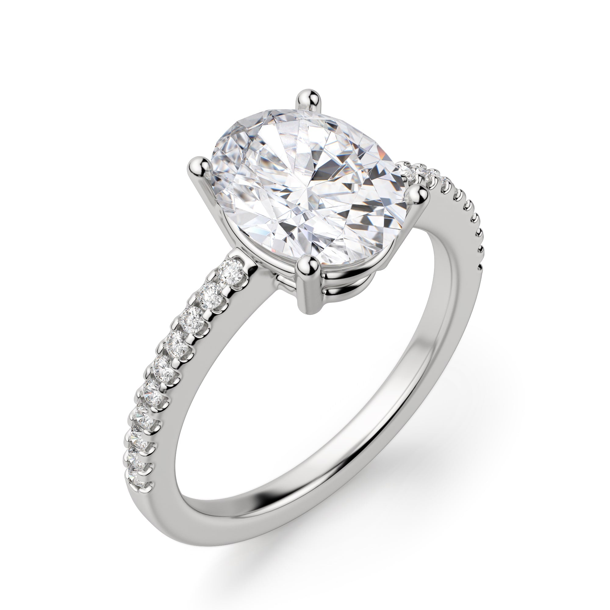 Oval Cut Basket Set Moissanite Engagement Ring