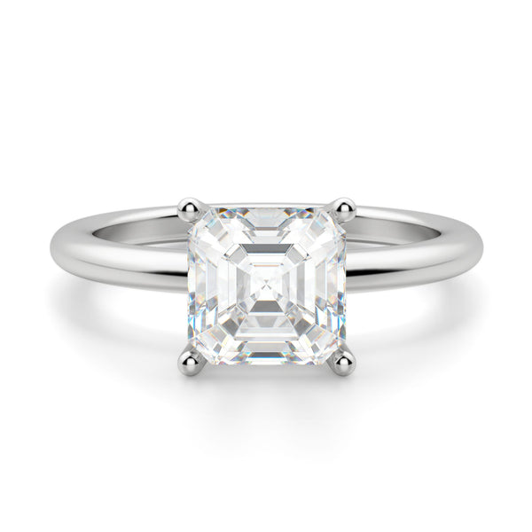 Asscher Cut Basket Set Solitaire Engagement Ring