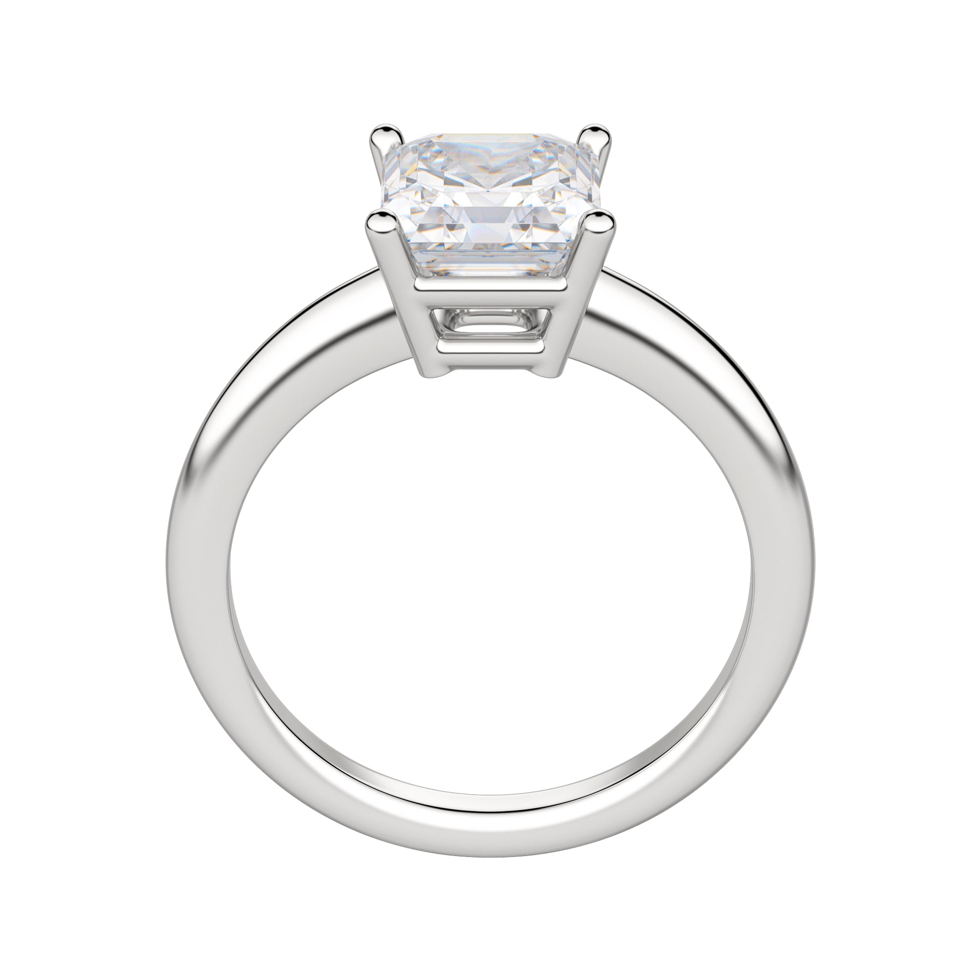 Moissanite Asscher Cut Basket Set Solitaire Engagement Ring