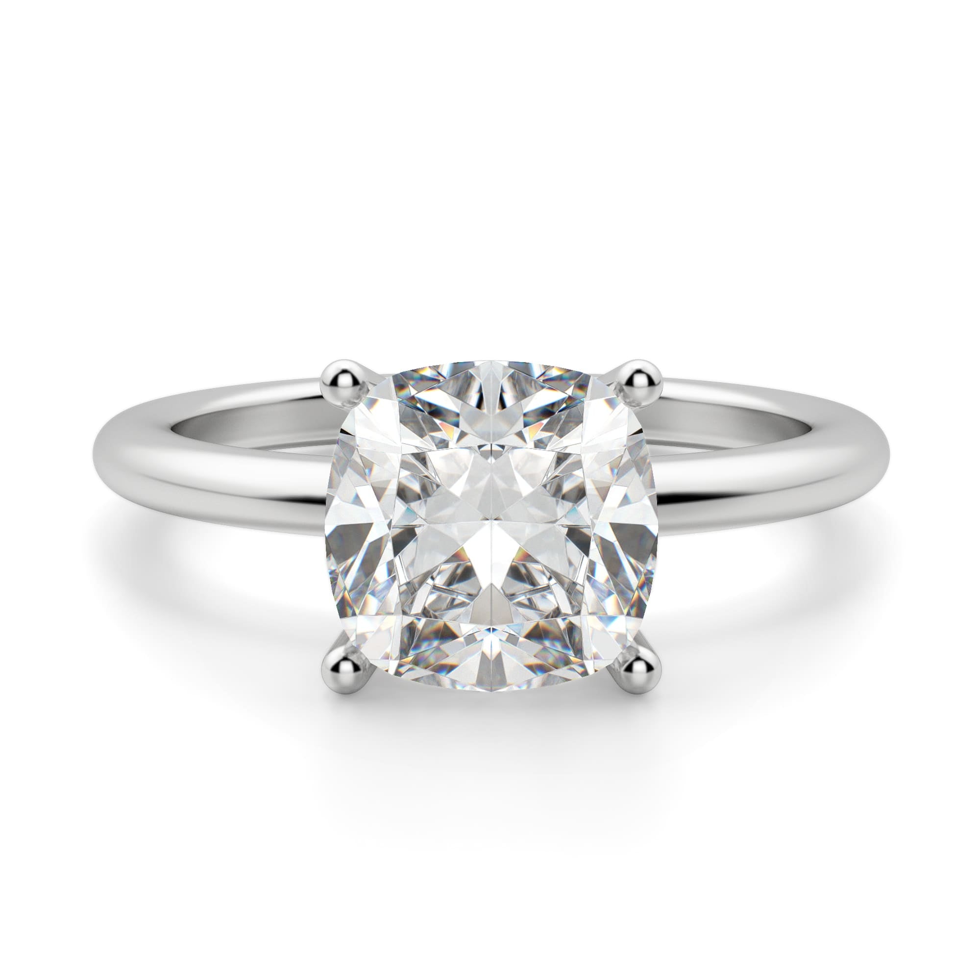 Cushion Cut Basket Set Solitaire Ring