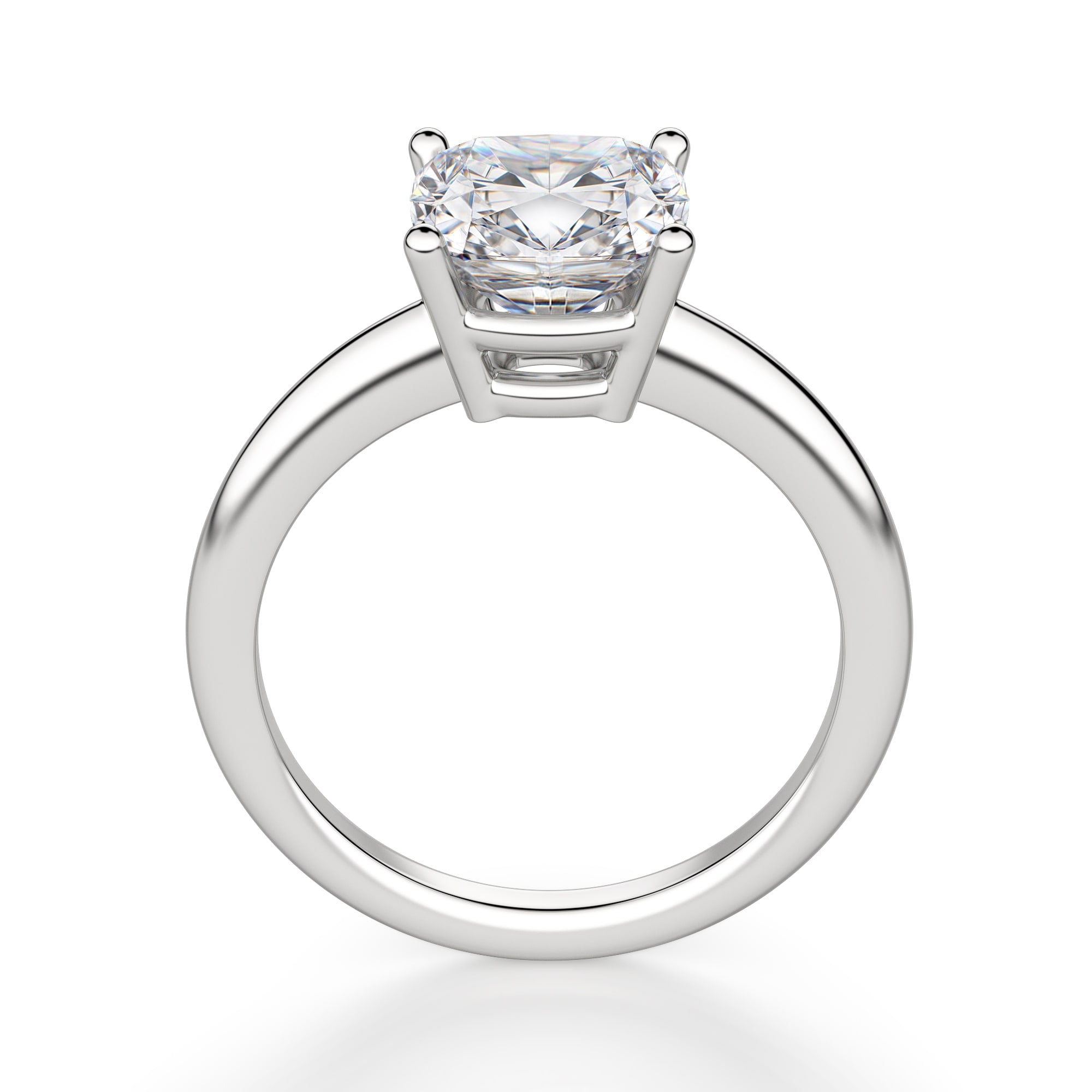 Cushion Cut Basket Set Solitaire Ring