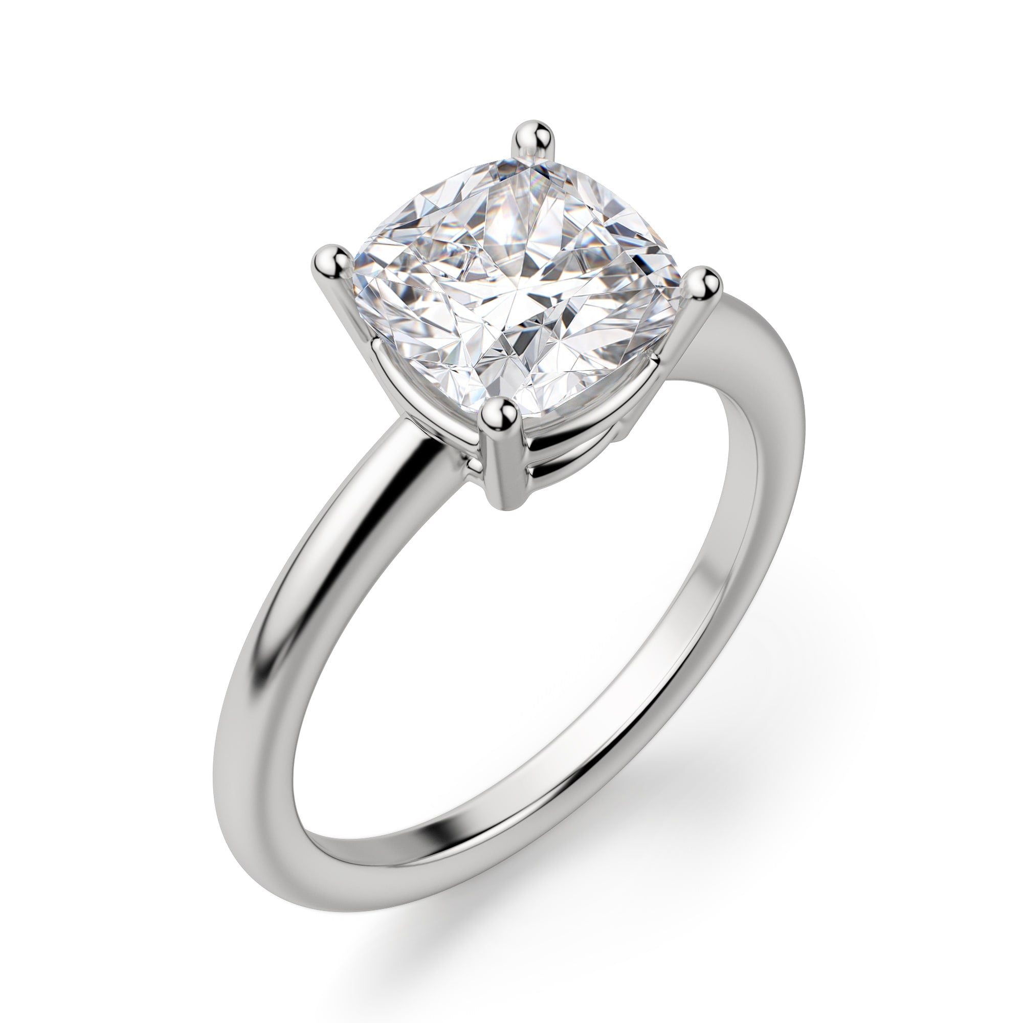 Cushion Cut Basket Set Solitaire Ring