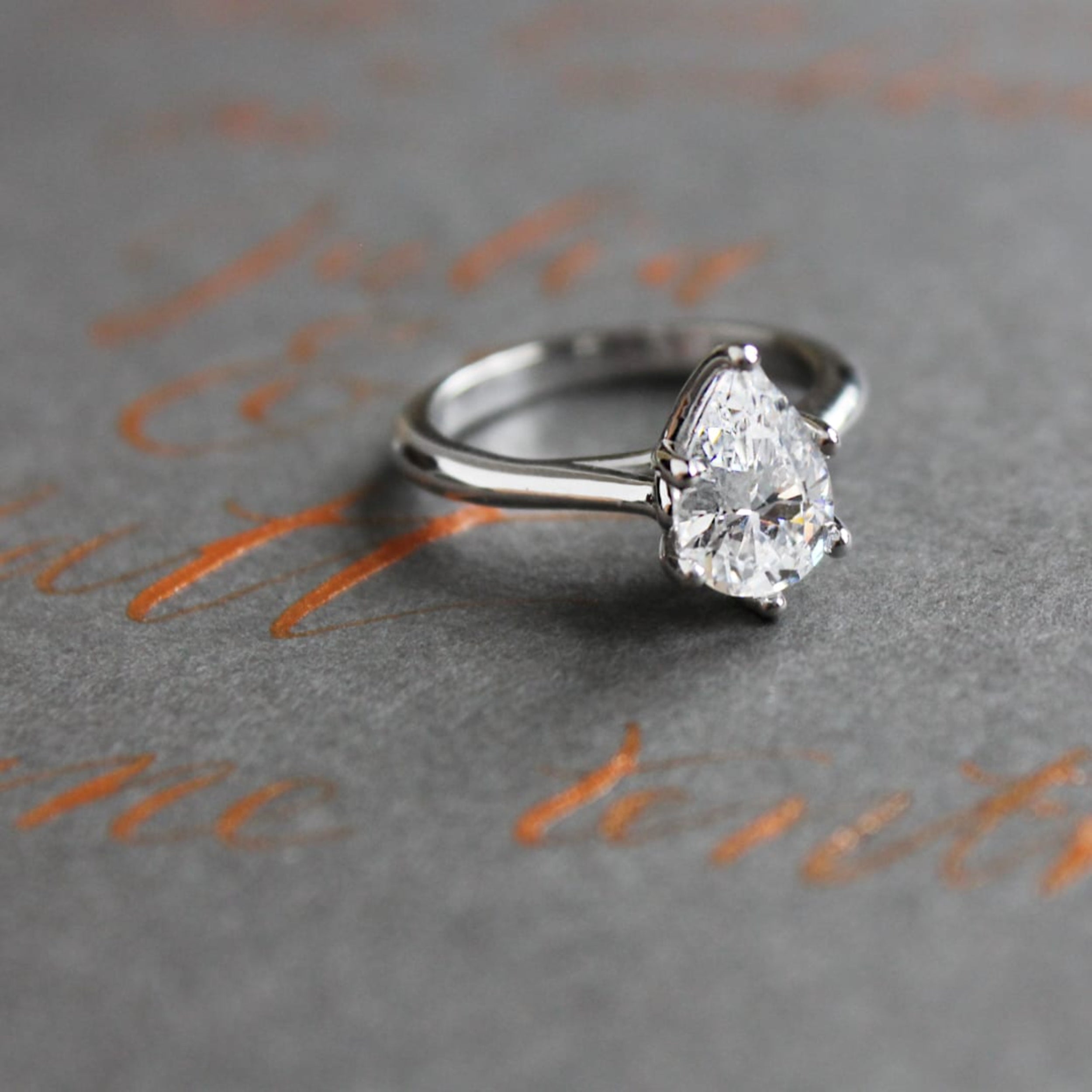 Pear Cut Solitaire Engagement Ring