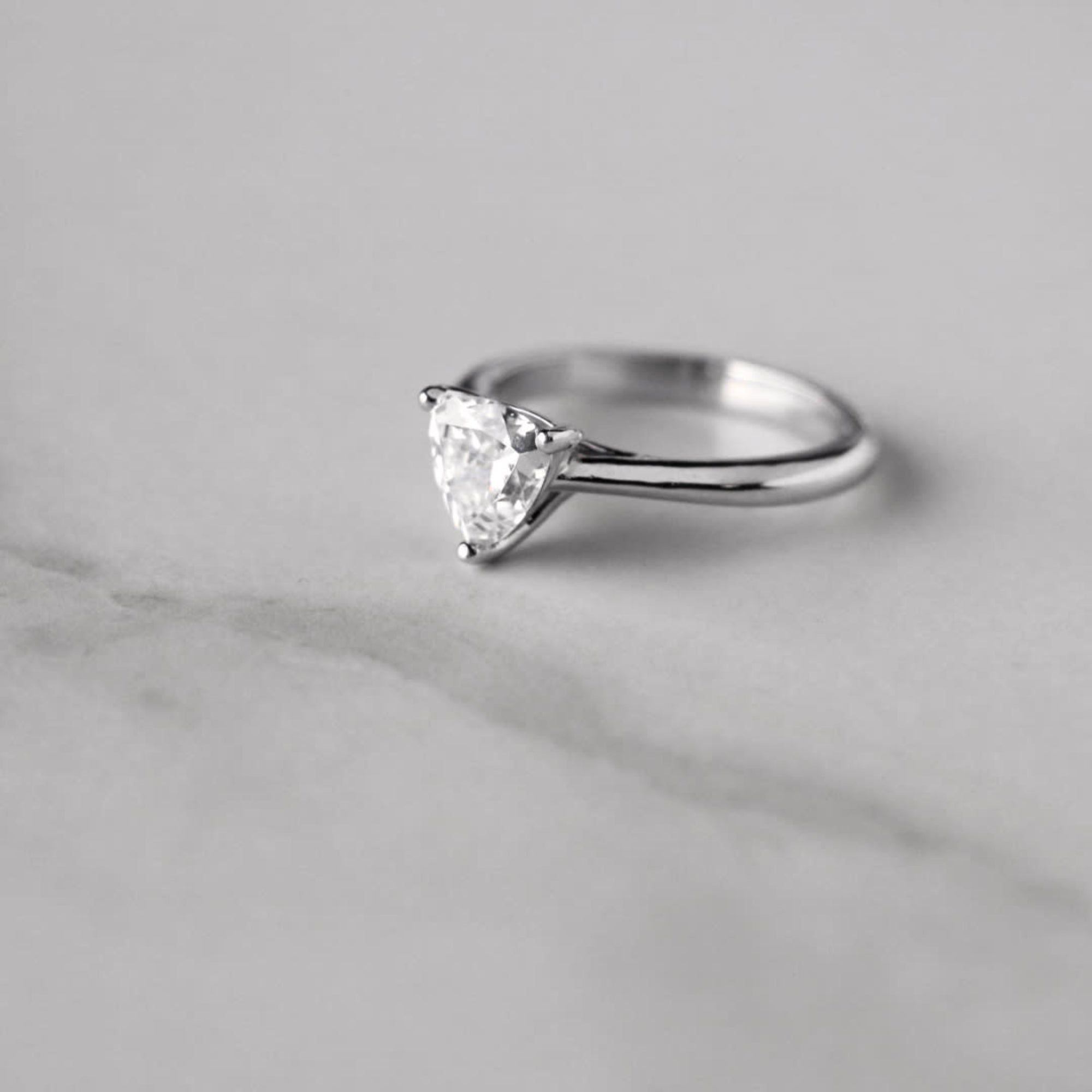 Trillion Cut Solitaire Engagement Ring