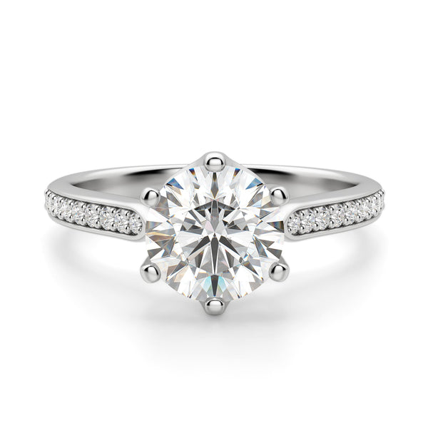 Brilliant Round Cut Pave Set Engagement Ring