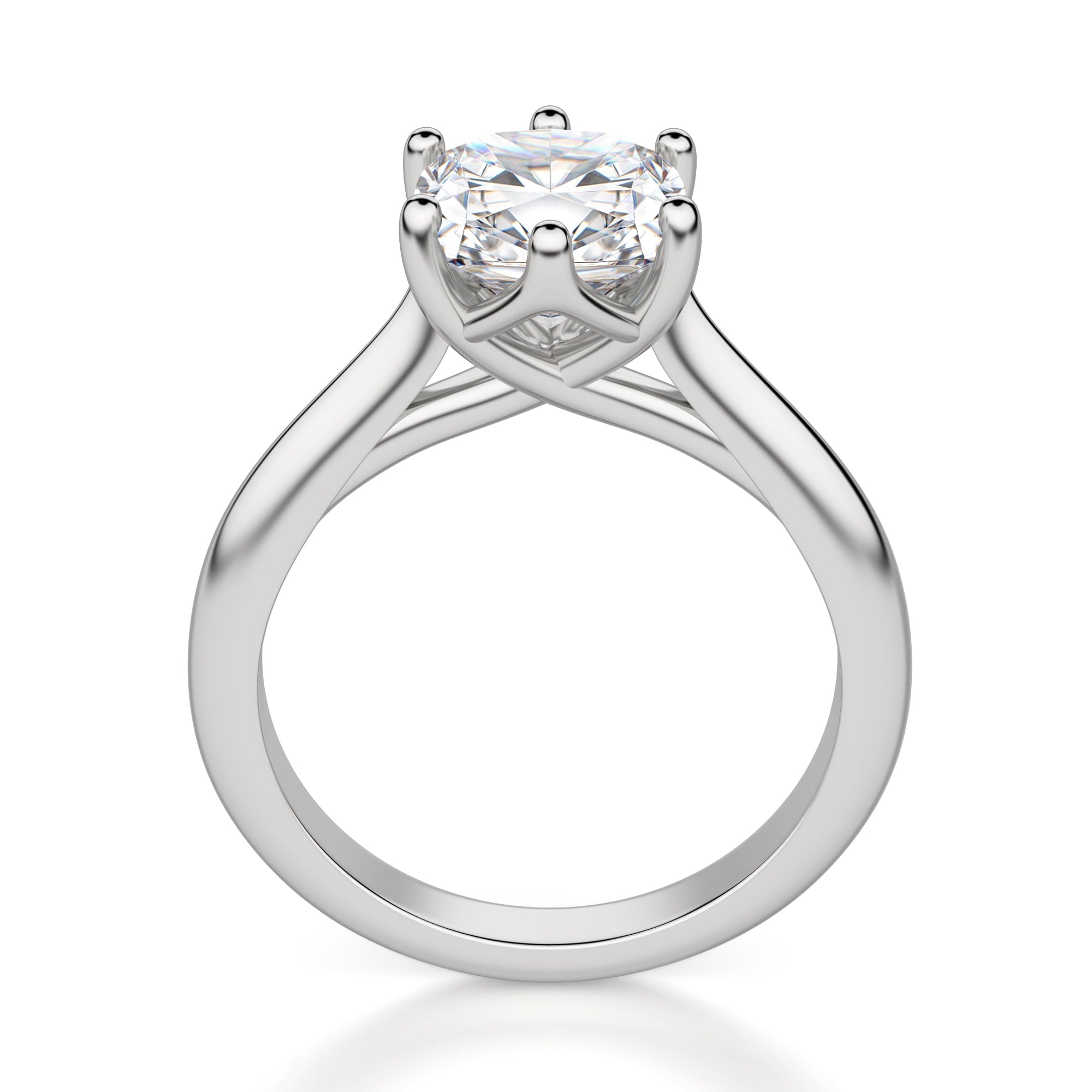 Six Prong Set Cushion Cut Solitaire Ring