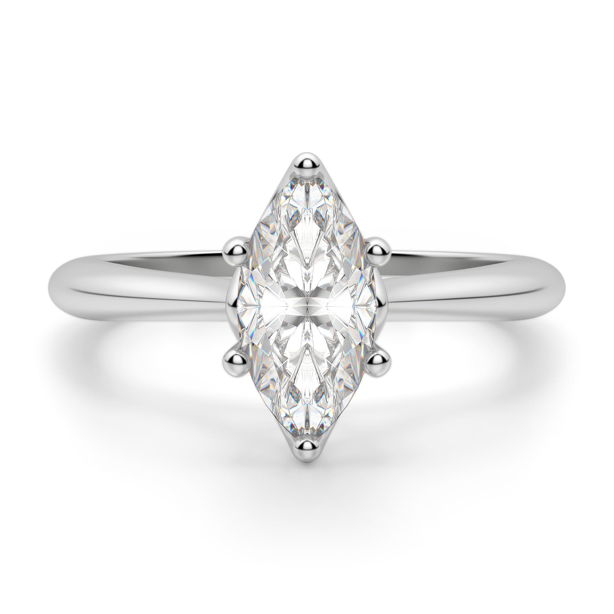 Pave Set Marquise Cut Lab Grown Diamond  Engagement Ring