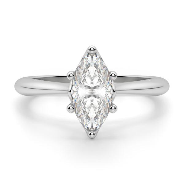 Pave Set Marquise Cut Lab Grown Diamond  Engagement Ring