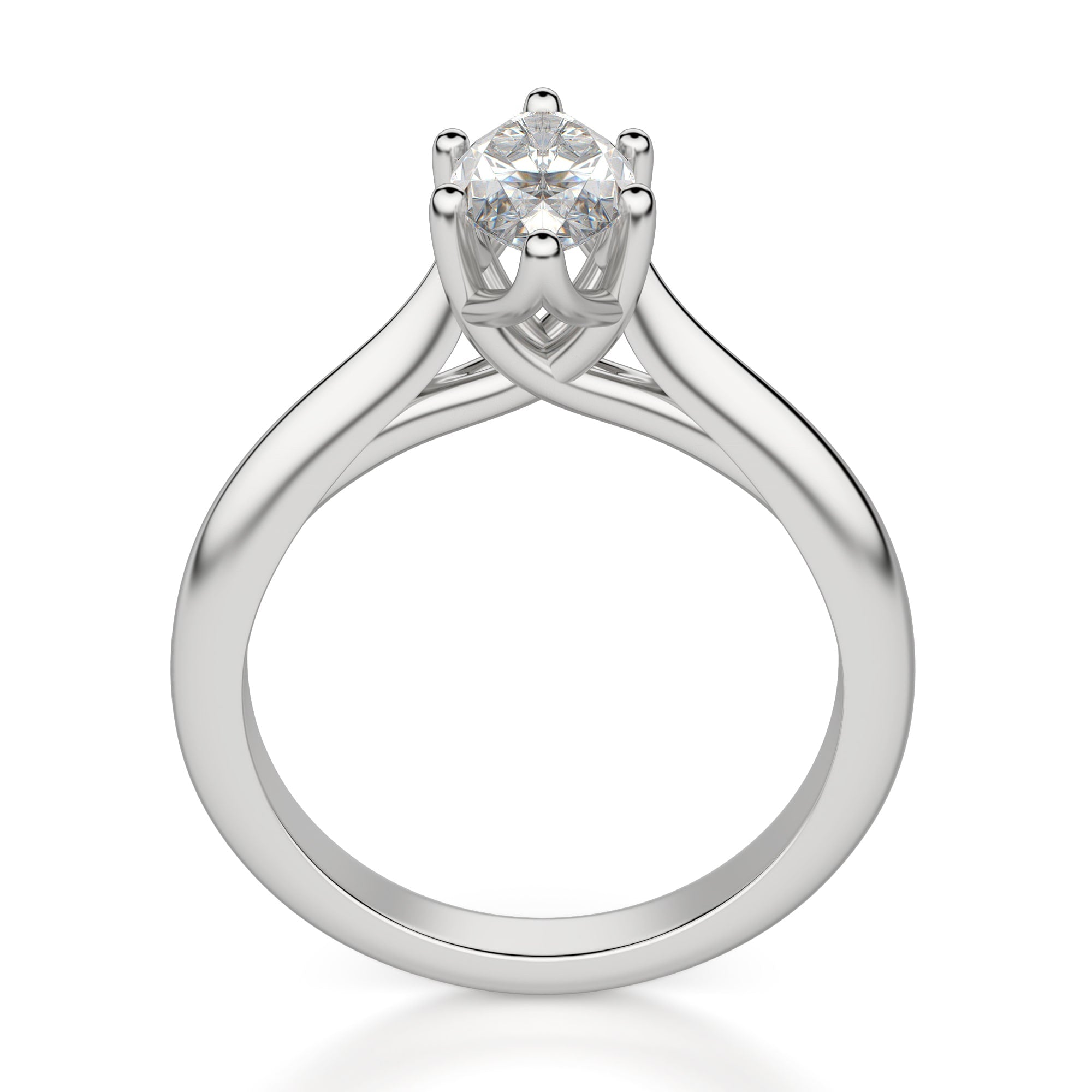 Marquise Cut Moissanite Solitaire Engagement Ring