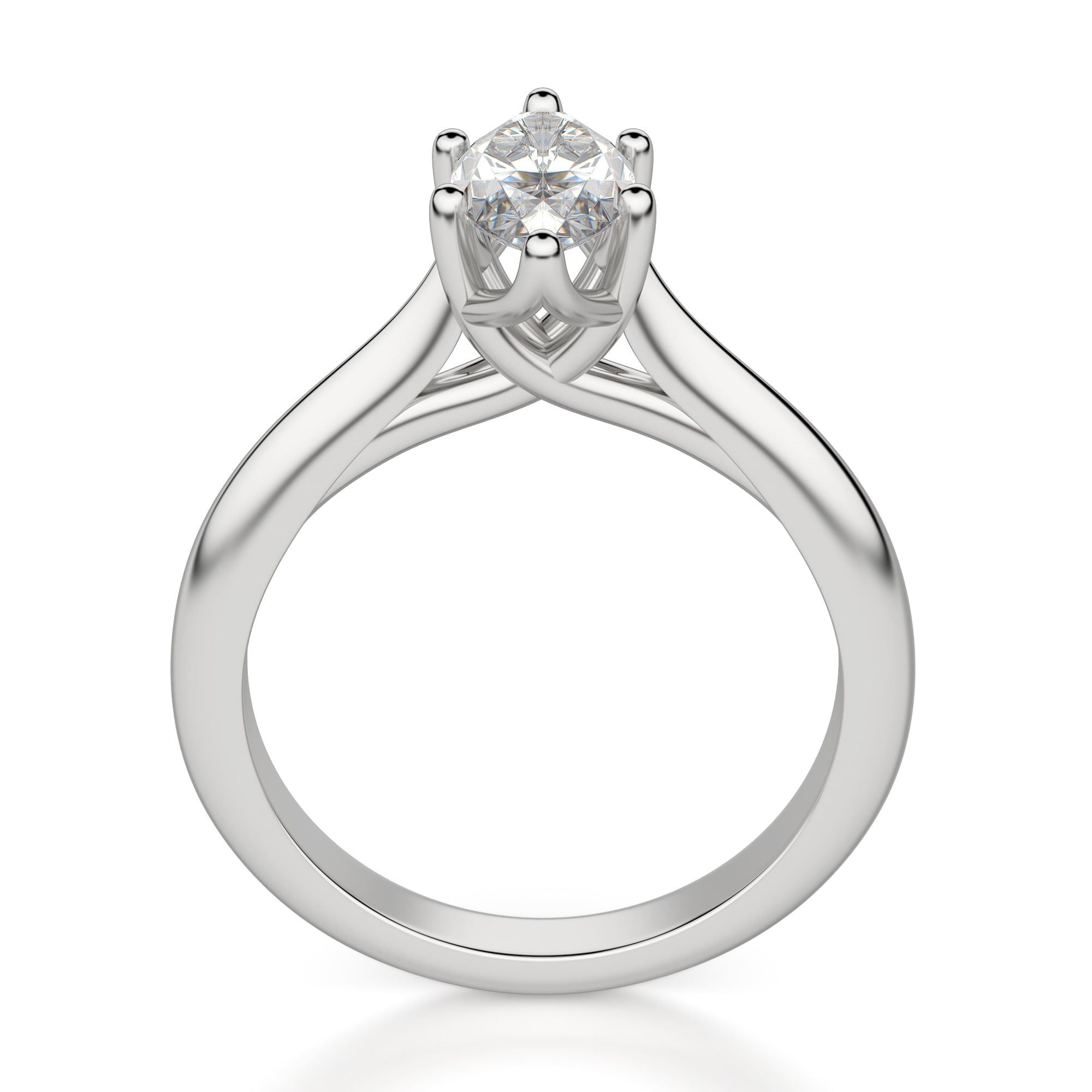Marquise Cut Solitaire Moissanite Engagement Ring