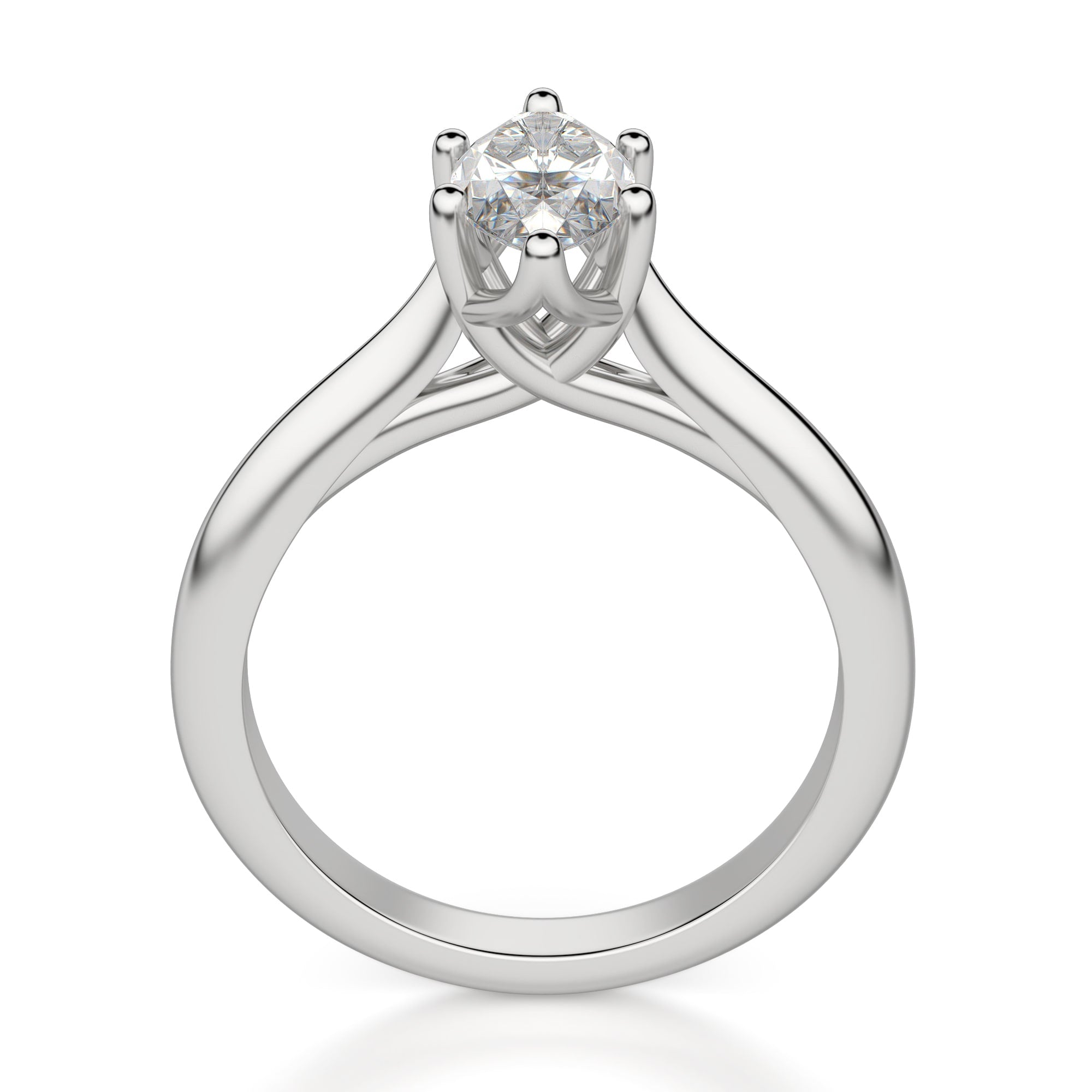 Pave Set Marquise Cut Lab Grown Diamond  Engagement Ring