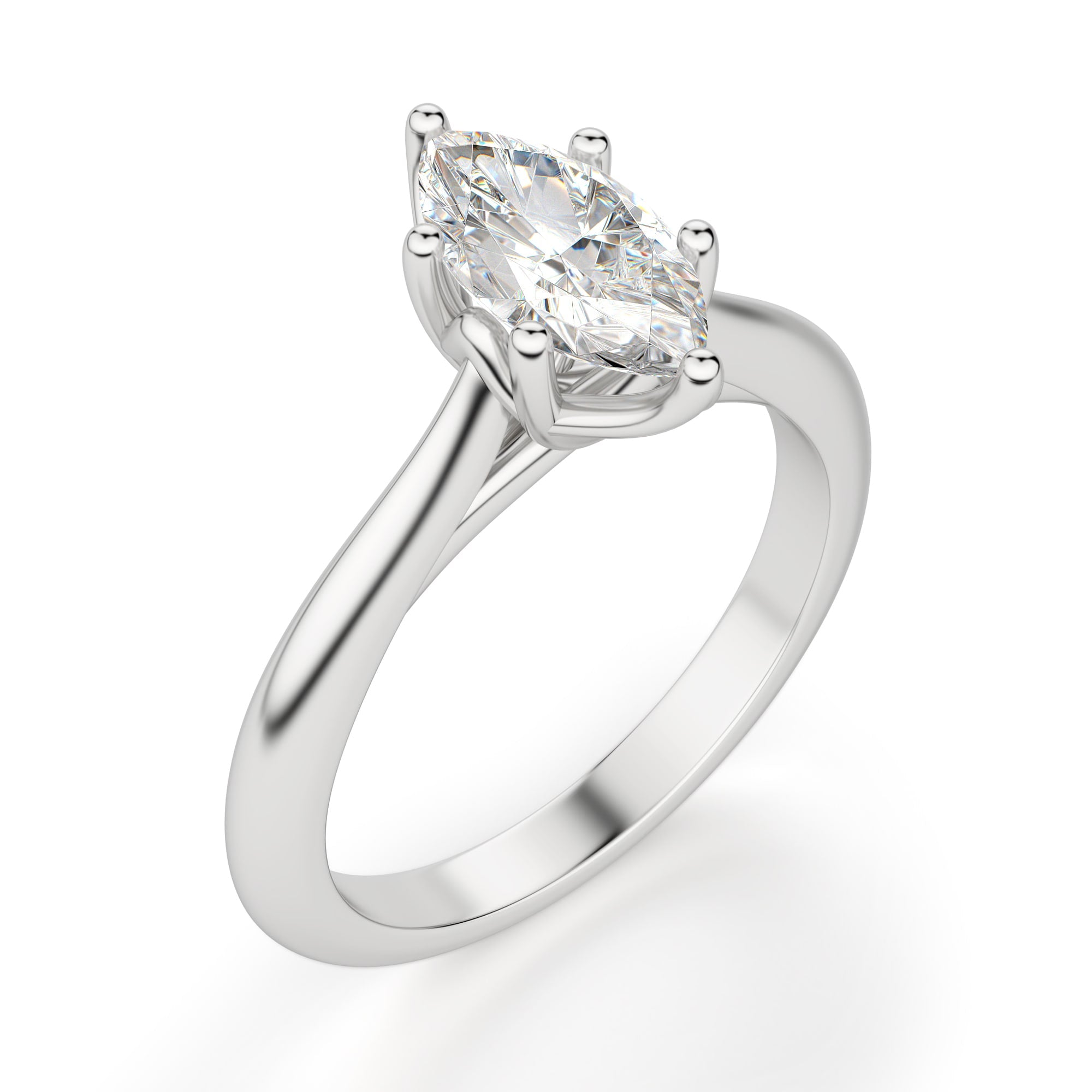 Pave Set Marquise Cut Lab Grown Diamond  Engagement Ring