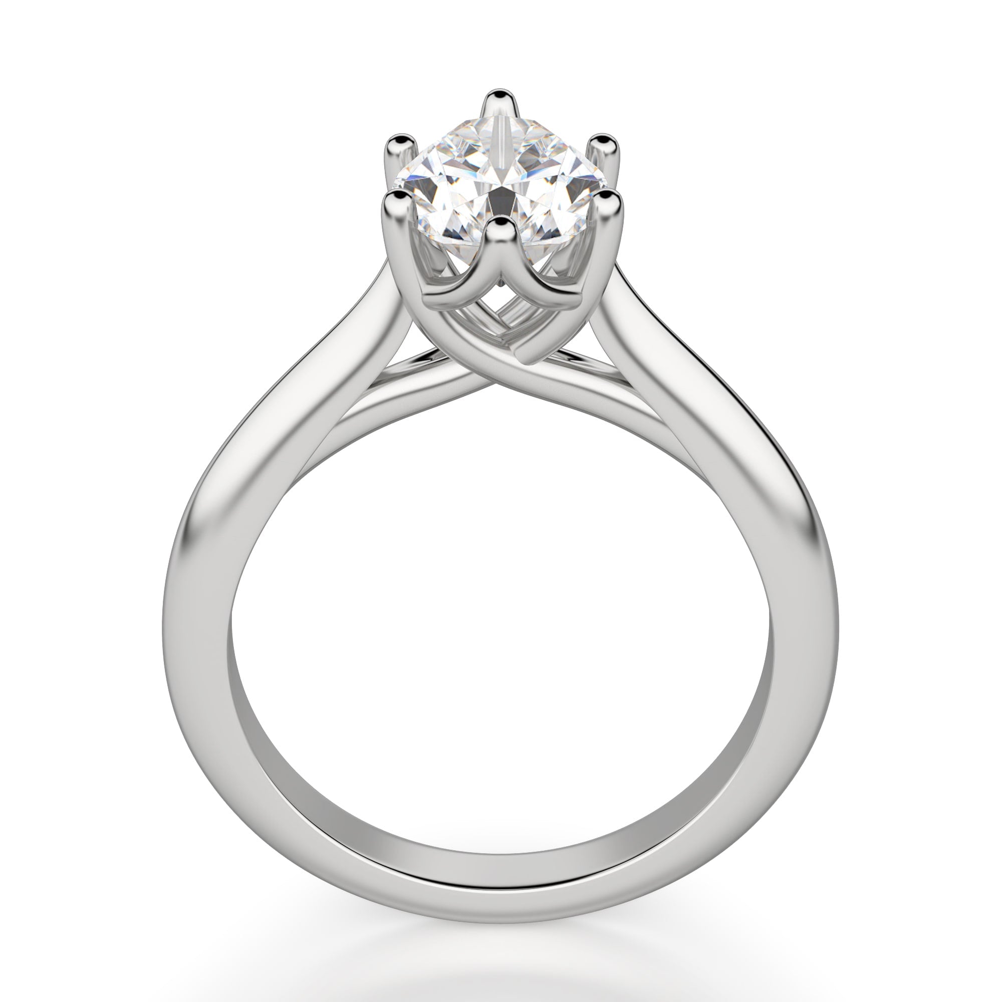 Six Prong Set Pear Cut Solitaire Engagement Ring