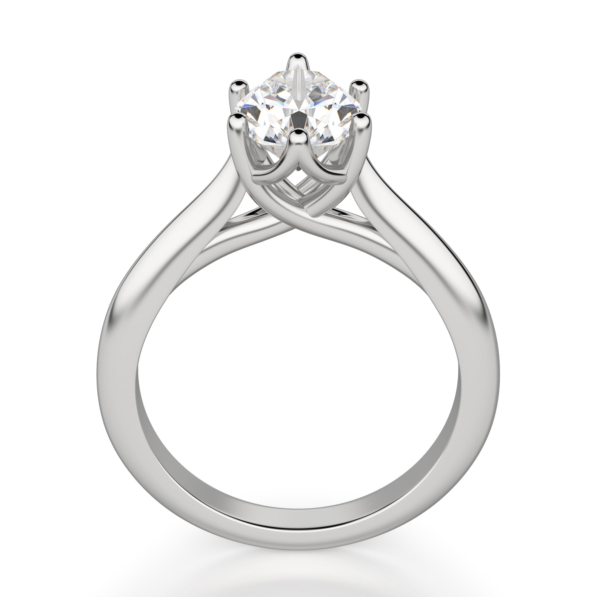 Pear Cut Moissanite Solitaire Engagement Ring