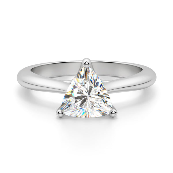Trillion Cut Moissanite Solitaire Engagement Ring