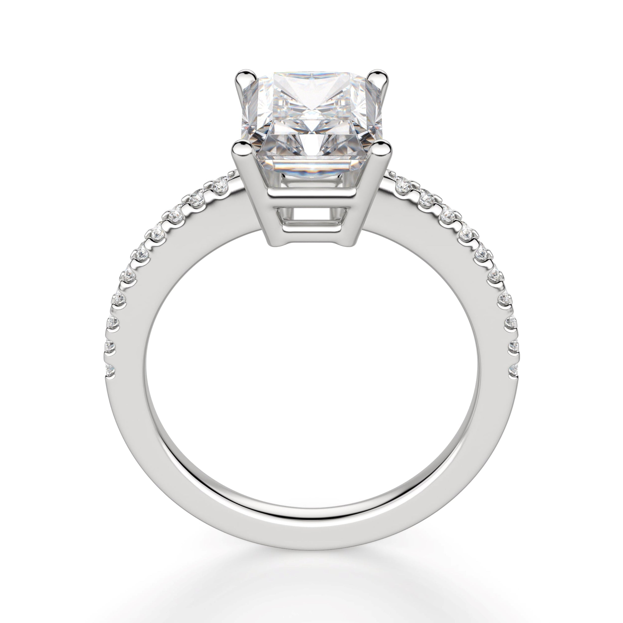 Radiant Cut Basket Set Moissanite Engagement Ring