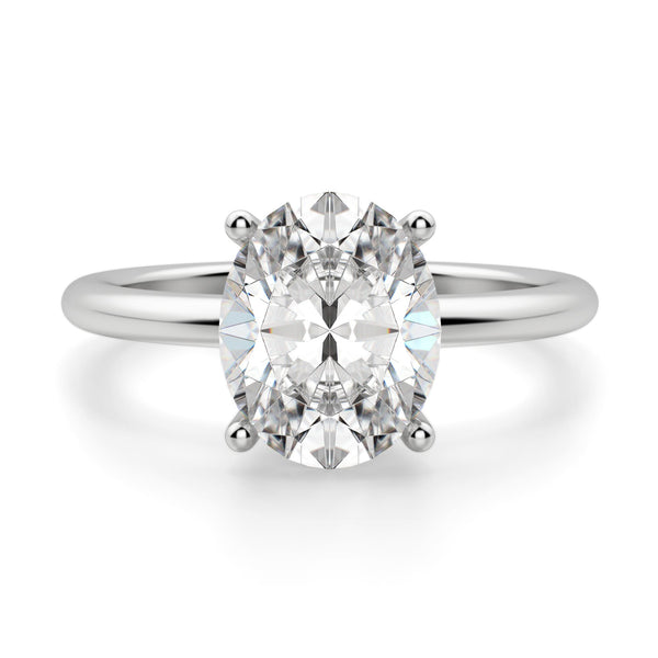 Oval Cut Basket Set Solitaire Moissanite Engagement Ring