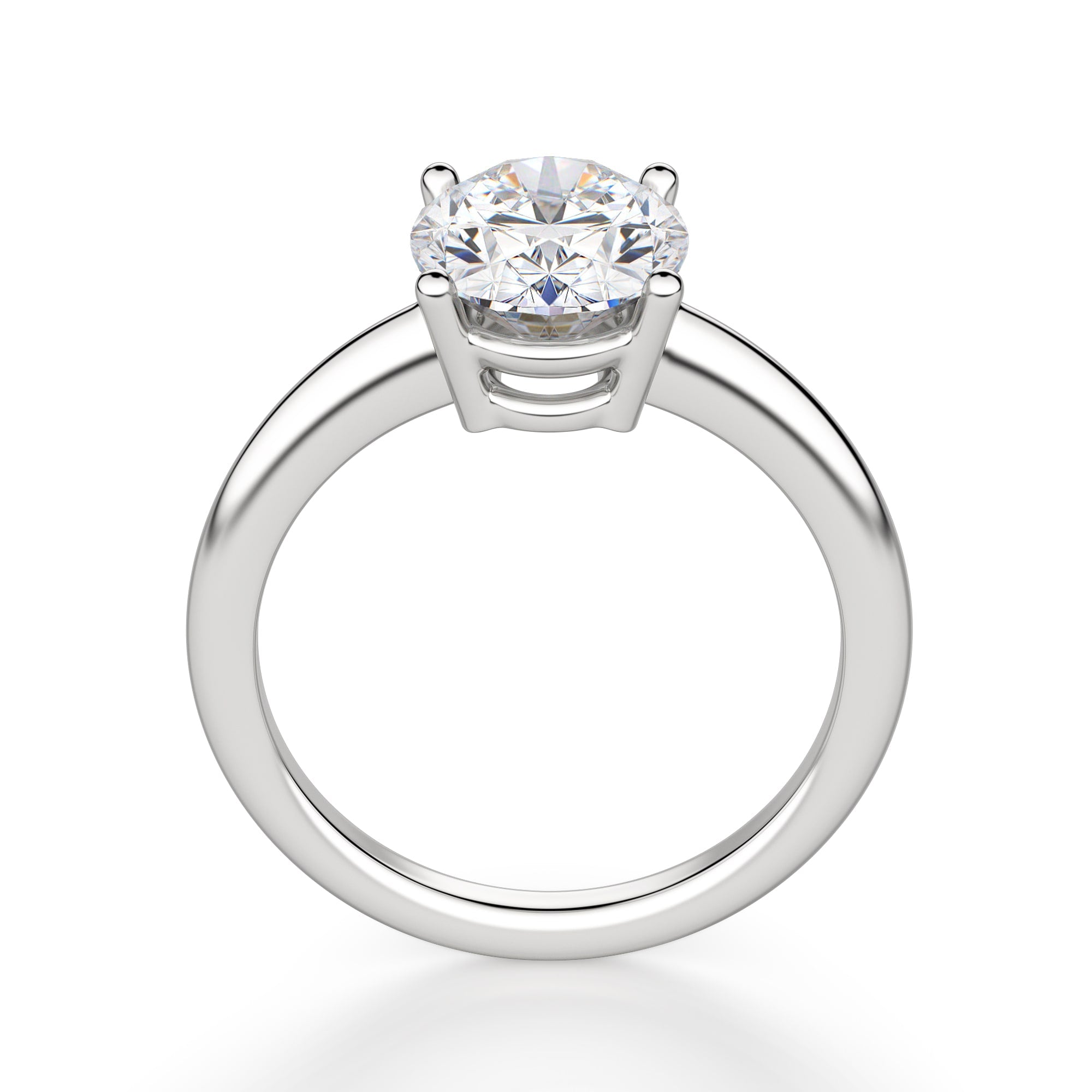 Oval Cut Basket Set Solitaire Engagement Ring