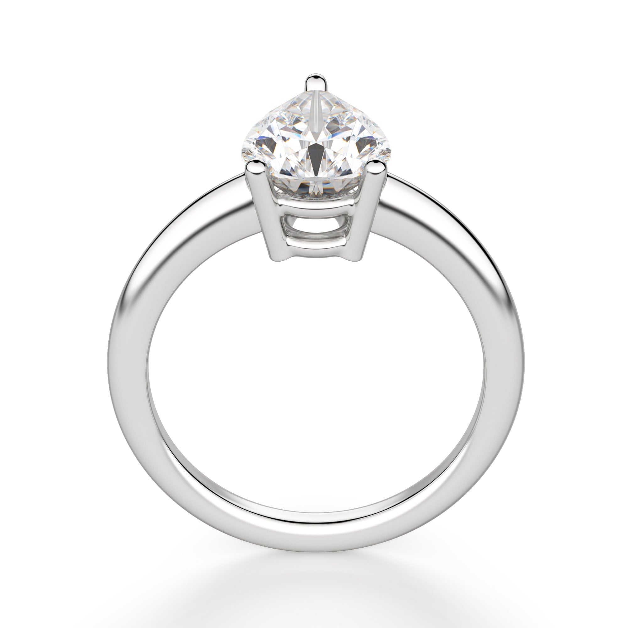 Pear Cut Basket Set Solitaire Engagement Ring