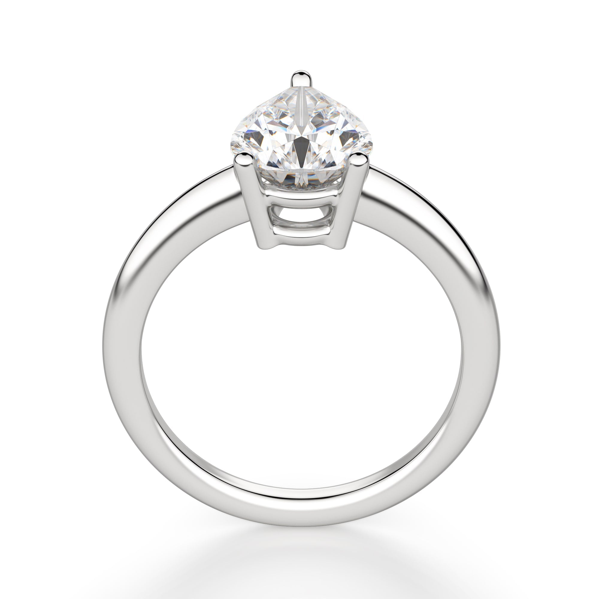 Pear Cut Lab Grown Diamond  Solitaire Engagement Classic Ring