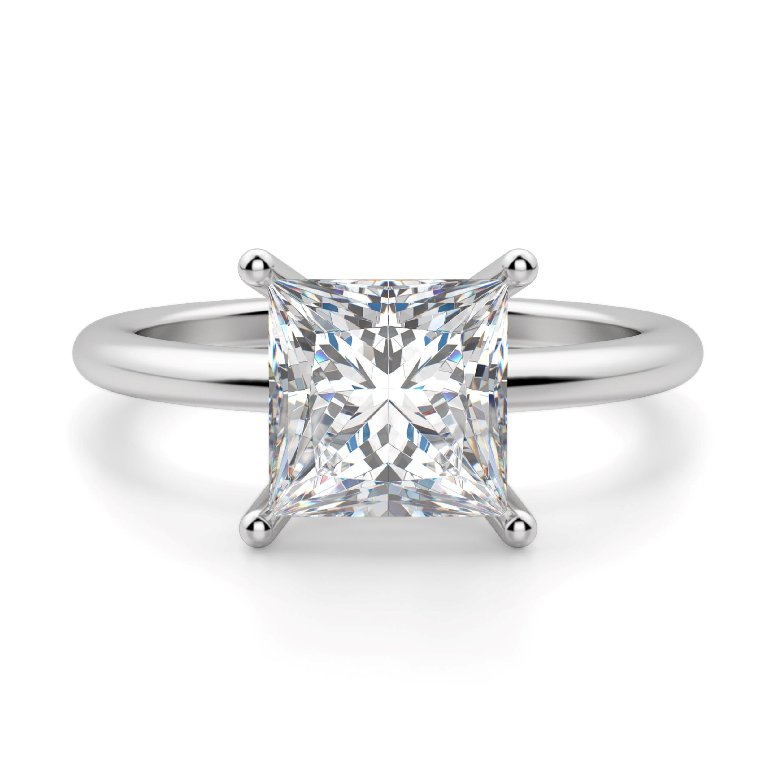 Basket Set Classic Princess Moissanite Engagement Ring