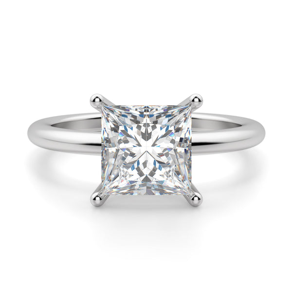 Princess Cut Basket Set Engagement Ring