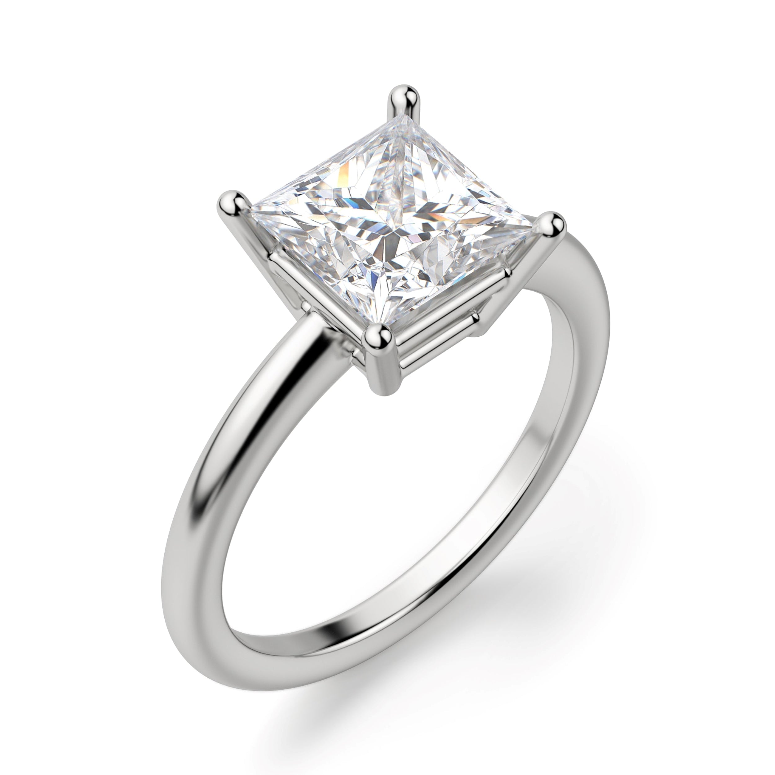 Basket Set Classic Princess Moissanite Engagement Ring