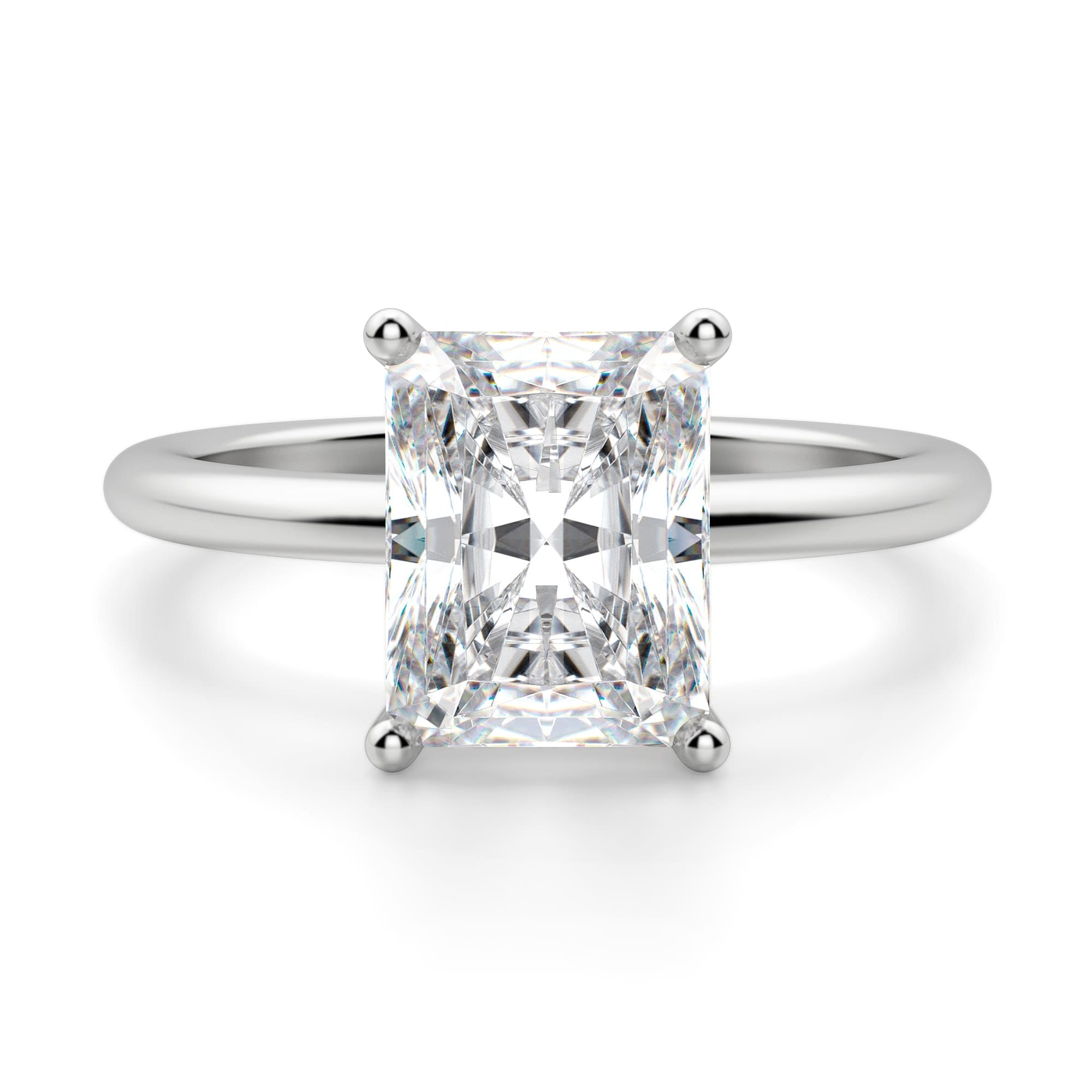 Basket Set Radiant Cut Solitaire Engagement Ring