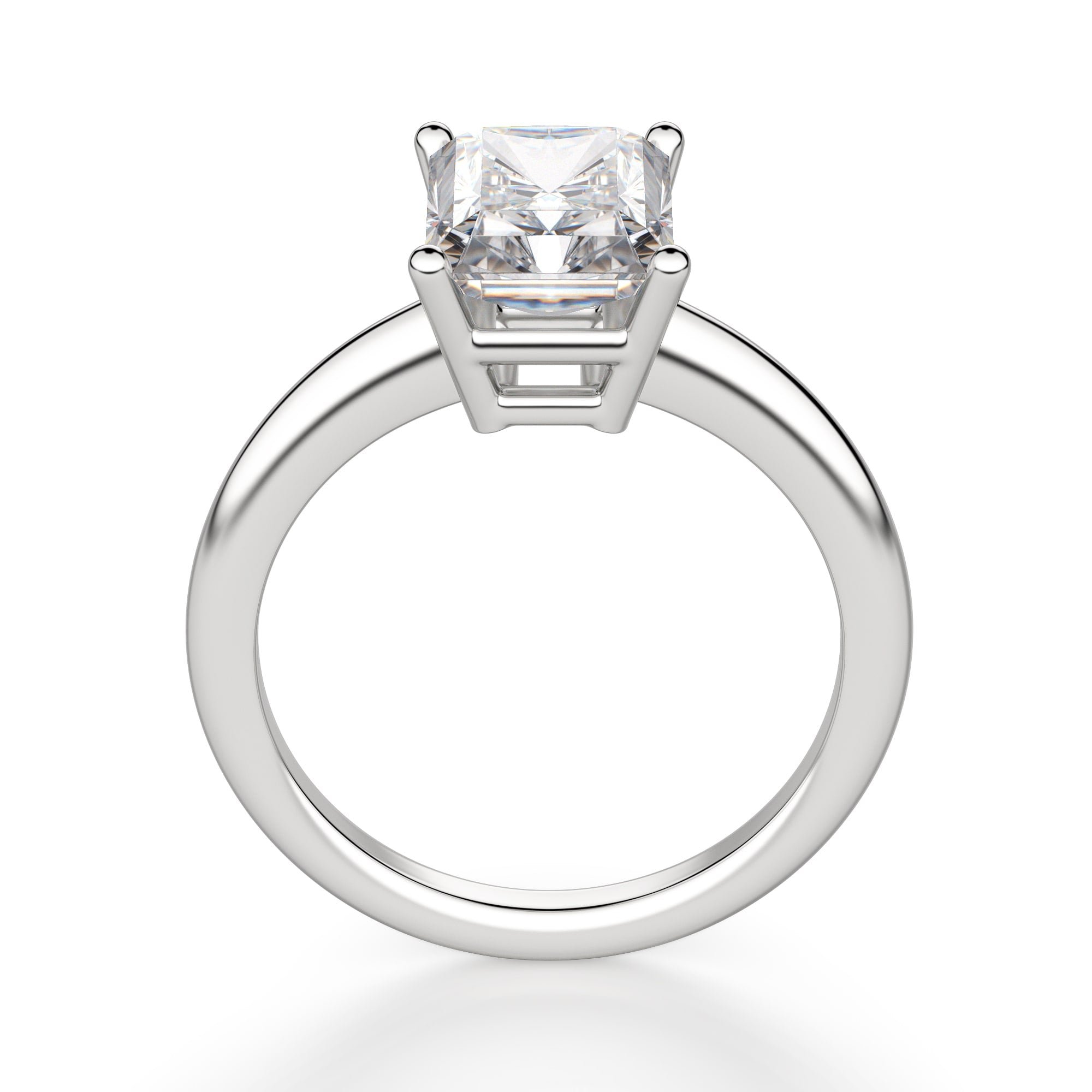 Basket Set Radiant Cut Solitaire Engagement Ring