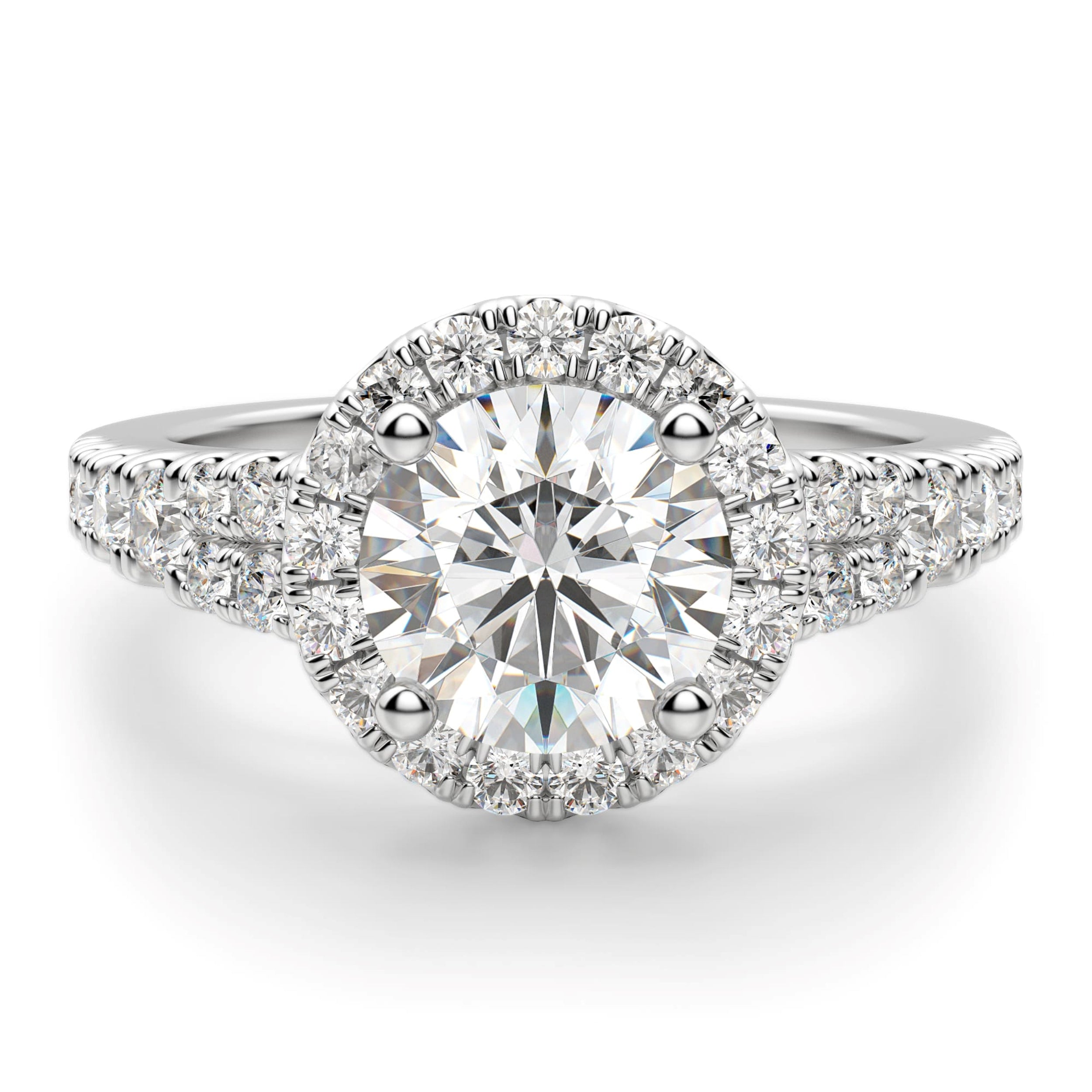 Brilliant Round Cut Halo Engagement Ring