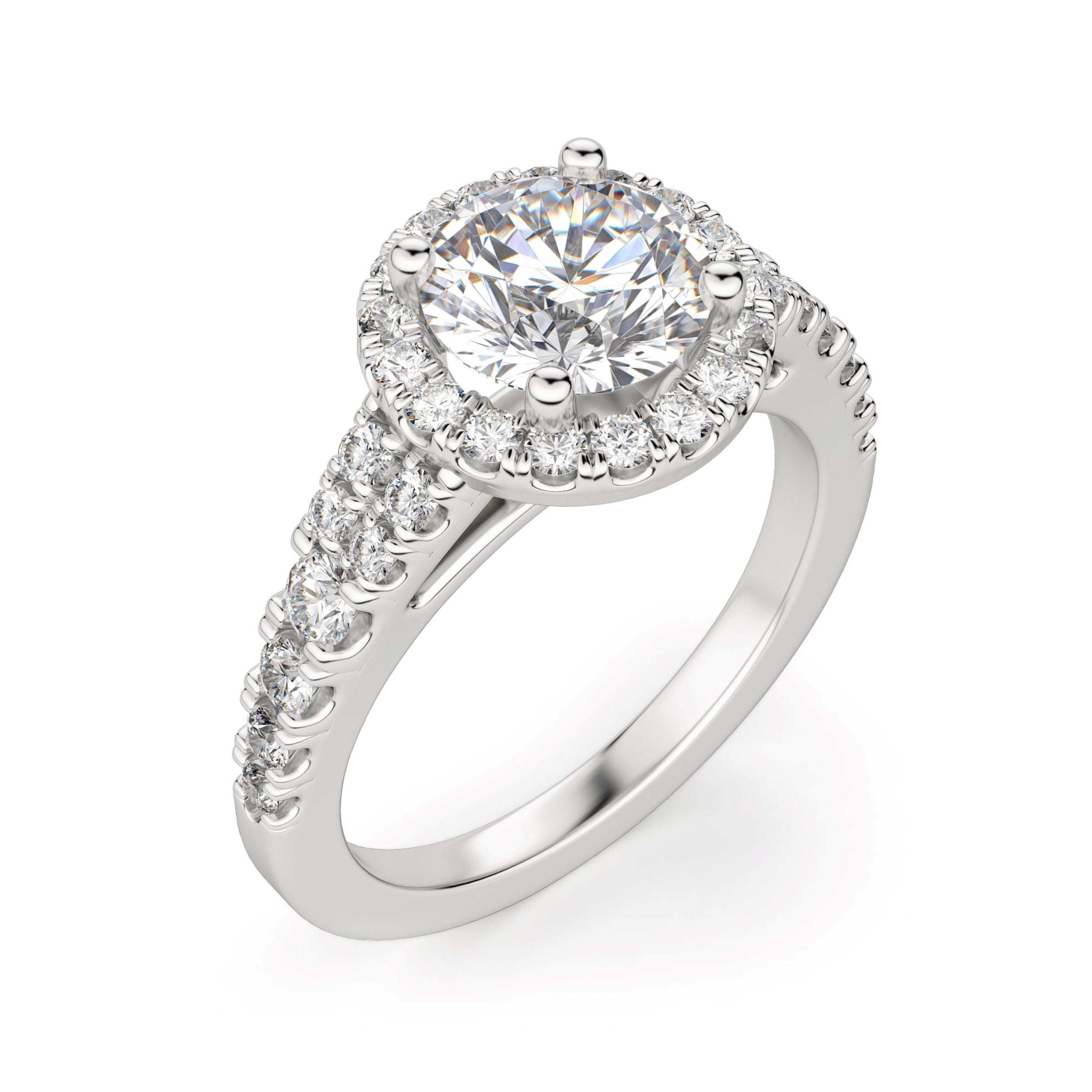 Brilliant Round Cut Halo Engagement Ring