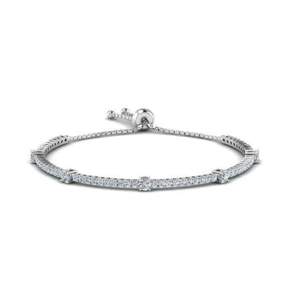 Round Cut Moissanite Women's Adjustable Bracelet