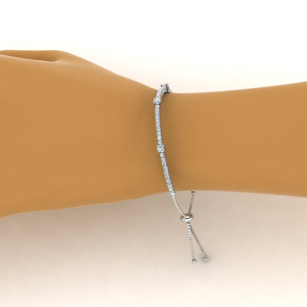 Round Cut Moissanite Classic Bracelet For Women