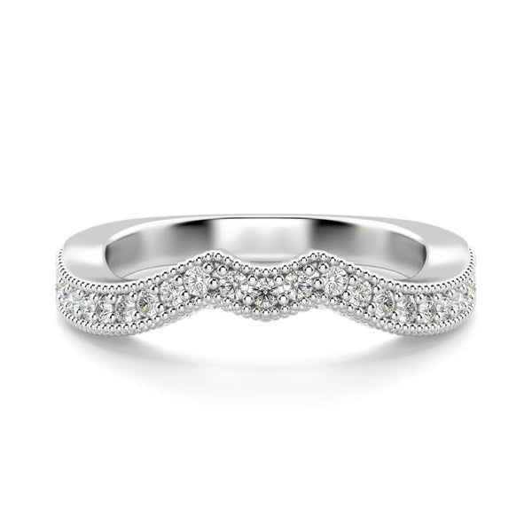 Moissanite Round Cut Matching Wedding Band