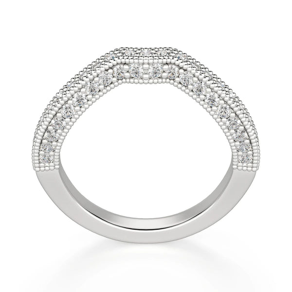 Moissanite Round Cut Matching Wedding Band